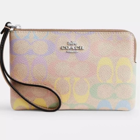 Coach Pastel Multicolor Signature Zip Wristlet - Picture 5 of 8